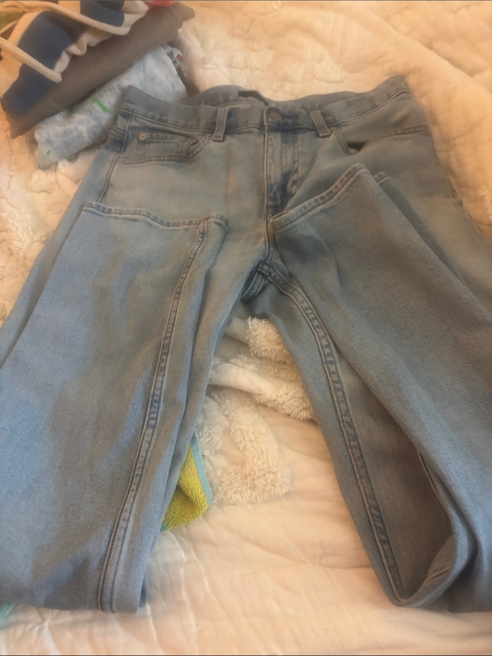 Uniqlo Light Blue Flare Wide-Leg Jeans